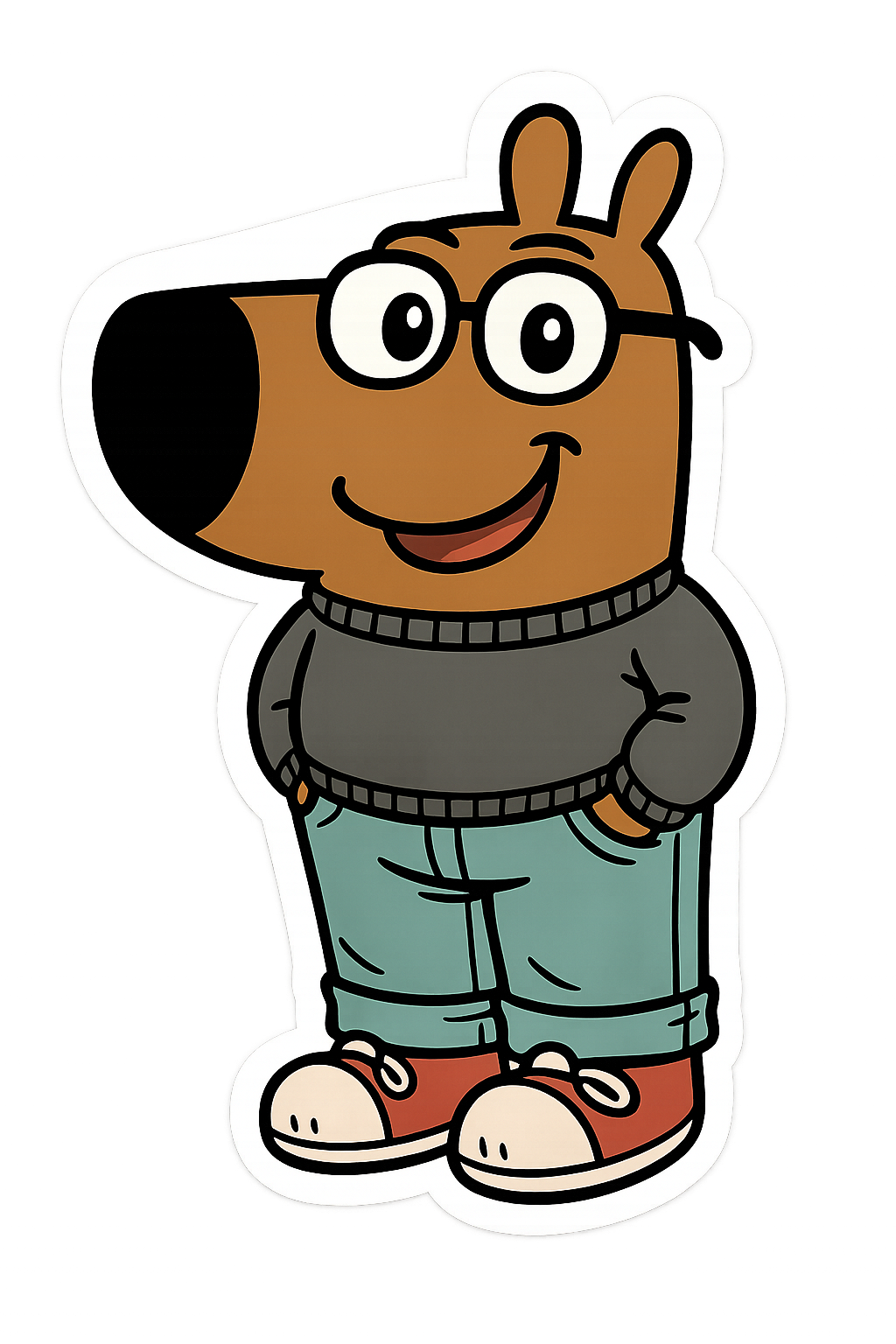 Chill Guy in Glasses Sticker